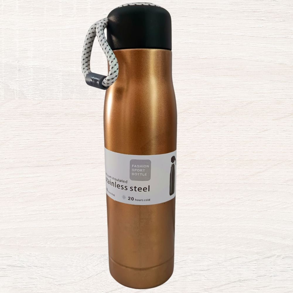 EcoWavez Stainless Steel Water Bottle with Carry Rope