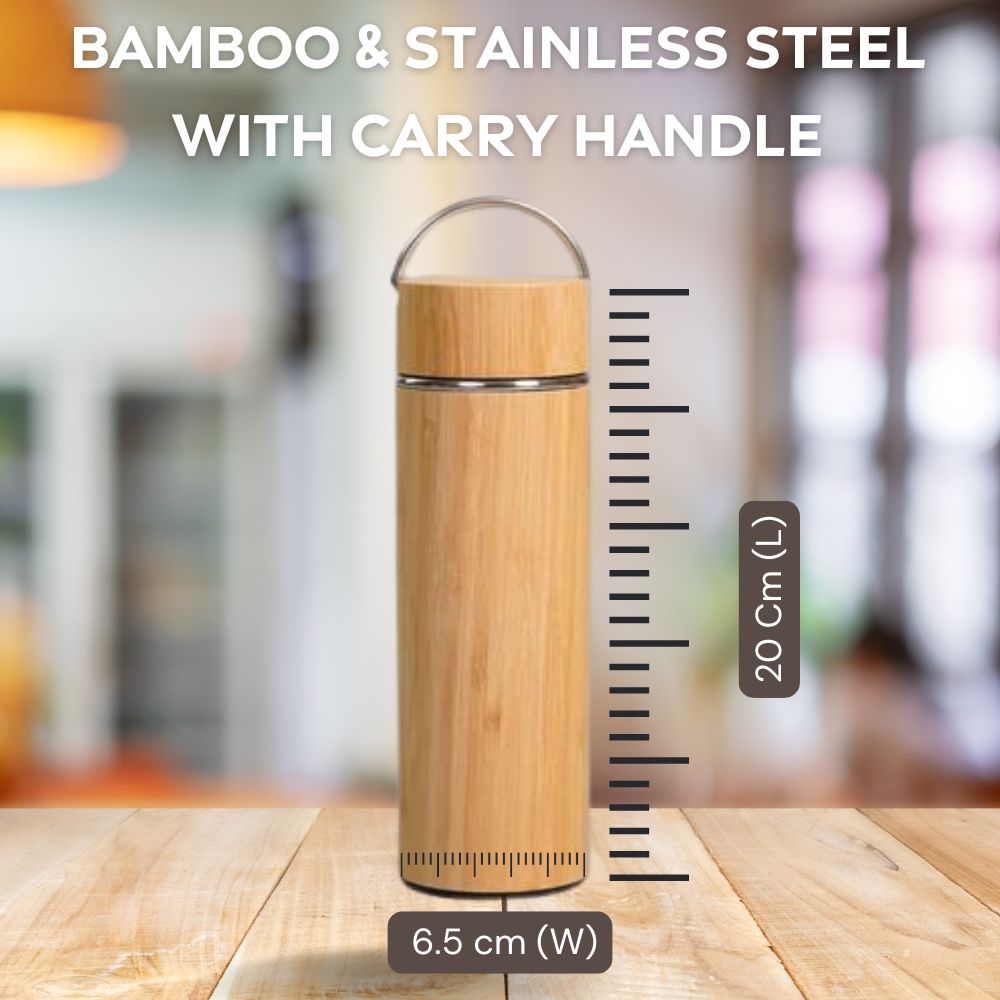 Steel Grip Bamboo Bottle